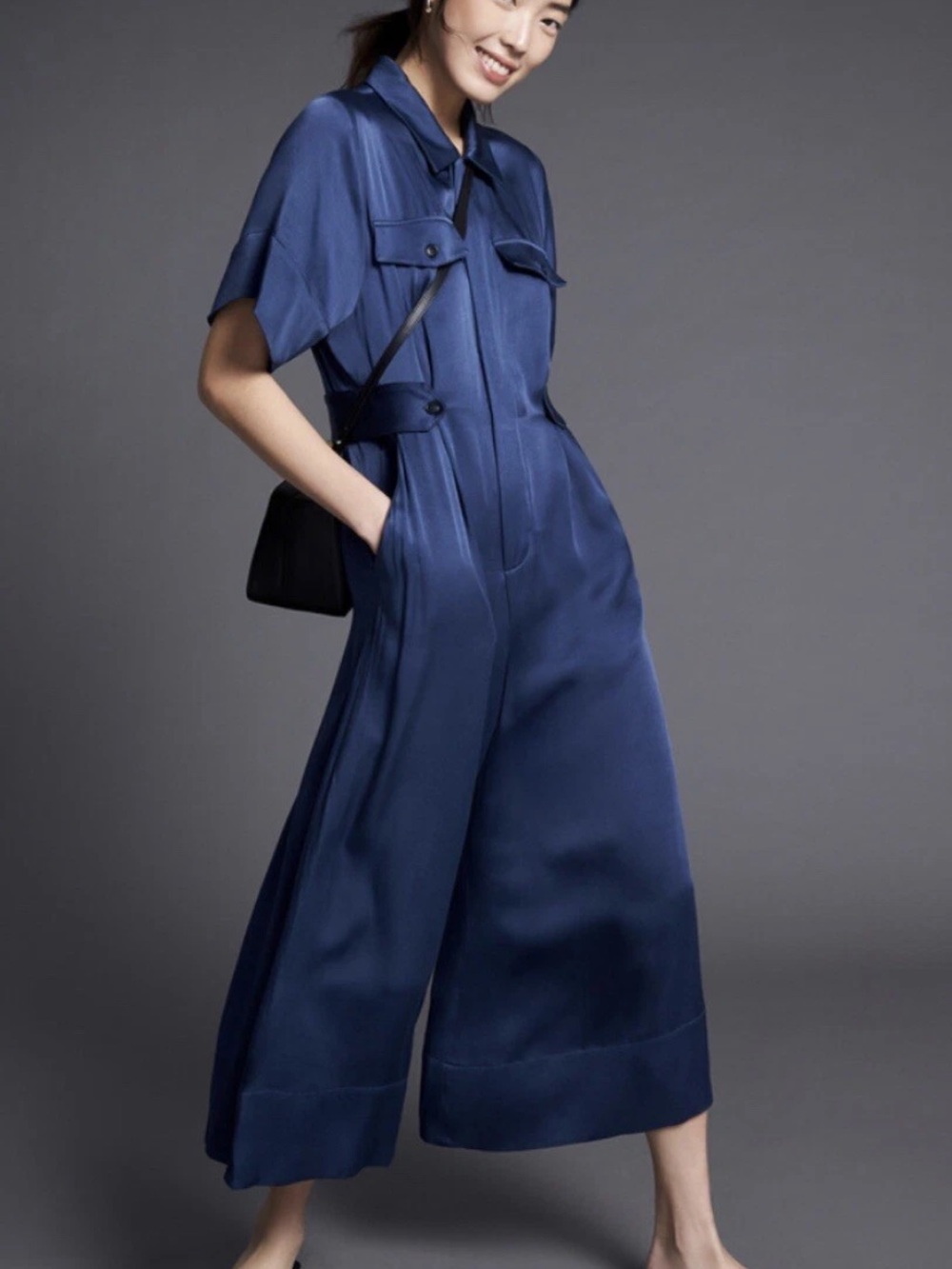 G. Label by Goop Shirley Jumpsuit in Navy, size M